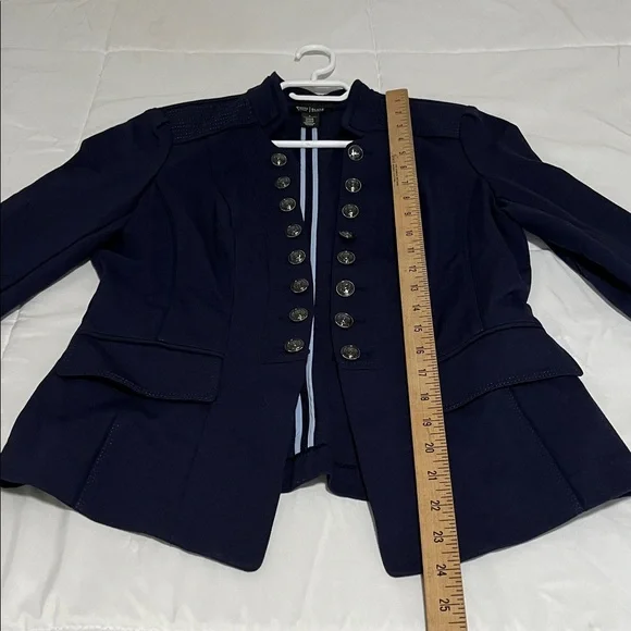 White House Black Market Navy Military Jacket - Picture 3 of 7